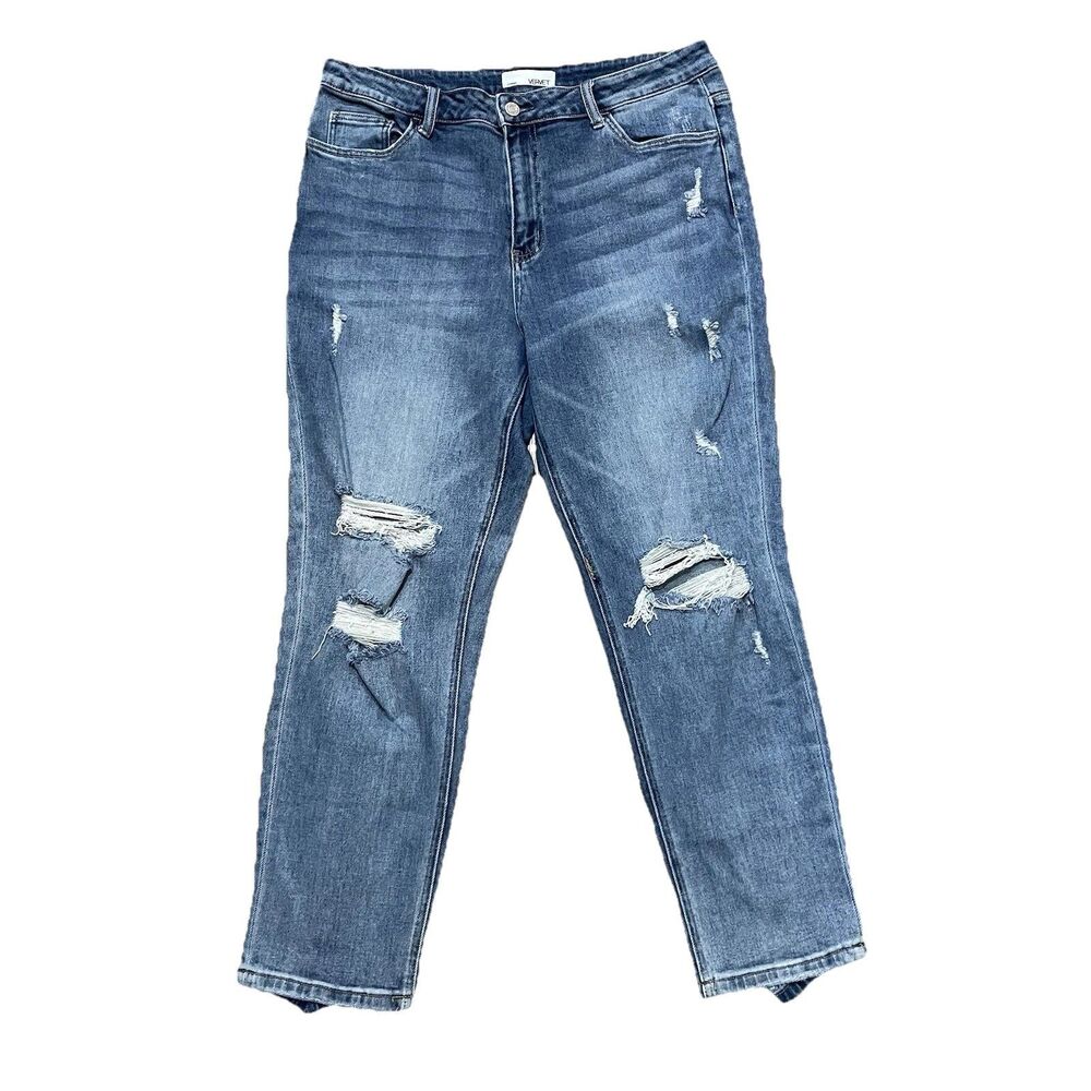 Vervet Los Angeles Women's Jeans 32 Dreamland Stretchy Boyfriend, Ripped Jeans